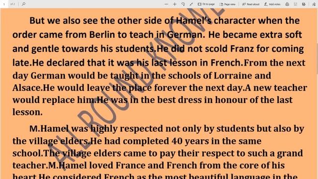 The Last Lesson/M. Hamel character sketch/Class 12th English смотреть онлайн