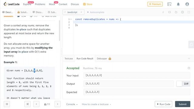 LeetCode 80. [Medium] Remove Duplicates from Sorted Array II смотреть онлайн