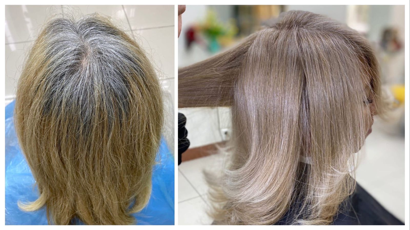 Бежевый блонд, без обесцвечивания. Осветление седых корней и ранее окрашенных волос - beige blond смотреть онлайн