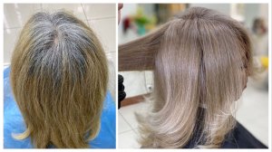 Бежевый блонд, без обесцвечивания. Осветление седых корней и ранее окрашенных волос - beige blond