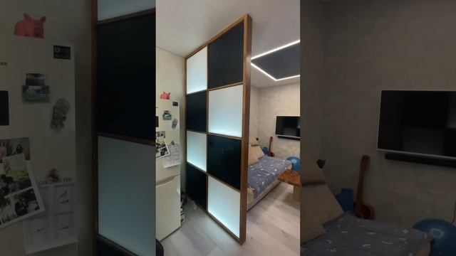 Зонирование комнаты своими руками натяжной перегородка из натяжного потолка смотреть онлайн