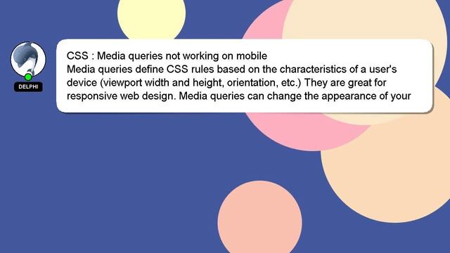 CSS : Media queries not working on mobile смотреть онлайн