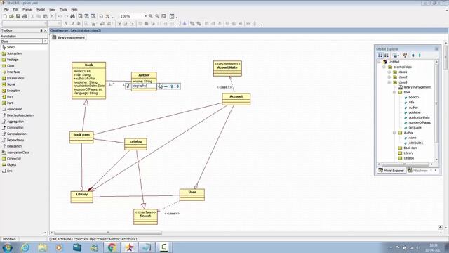 Tutorial 3 : Library Management - Class diagram - Star UML 5.0 - TY BSc. IT practical exam смотреть онлайн