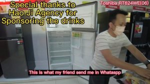 Honest review for Toshiba Fridge RT624WE(06). BIG and USEFUL, Guess how many cans drink you can put