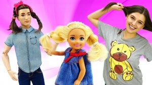 Куклы Барби и салон красоты - новая прическа Кена. Интересные видео для девочек
