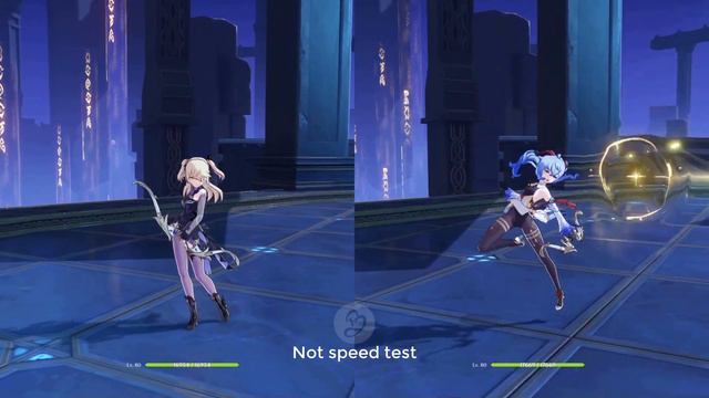 Ganyu vs Fischl Combat Animations Normal and Charge Attack смотреть онлайн
