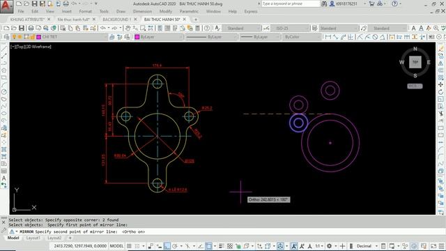 Thực hành vẽ AutoCAD 2D - Bài tập 50 смотреть онлайн
