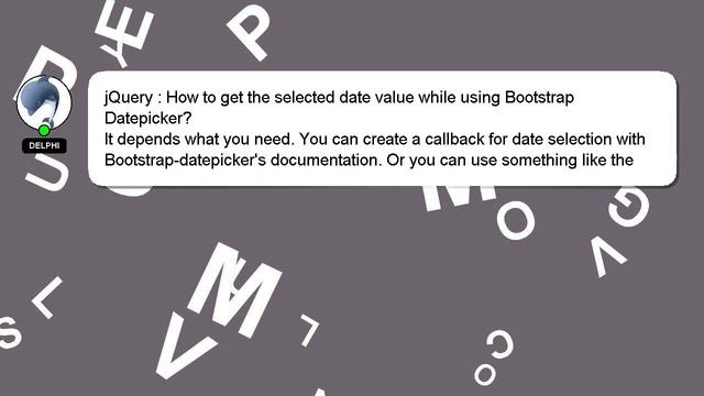 jQuery : How to get the selected date value while using Bootstrap Datepicker? смотреть онлайн