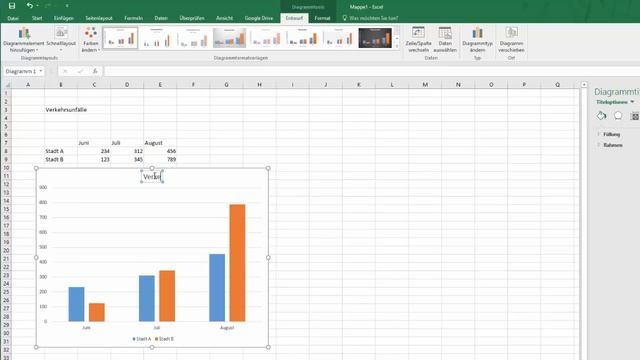 9(10) Excel 2016 - Diagramme einfügen und beschriften - Digikomp смотреть онлайн
