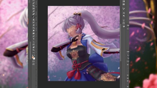 Fan art Kamisato Ayaka Genshin Impact Time lapse Speed paint смотреть онлайн