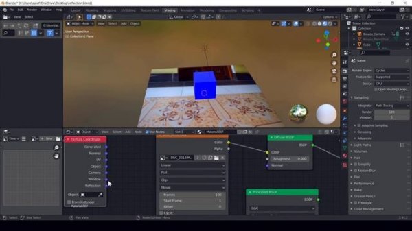 Reflection and Shadow Catcher in BLENDER 2.92 (No Compositing & No Render Passes) for Cycle - 2021
