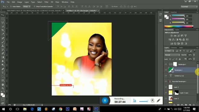 Photoshop Tutorial: How to design a simple flyer in photoshop cs6 extended Nigeria version (pidgin) смотреть онлайн
