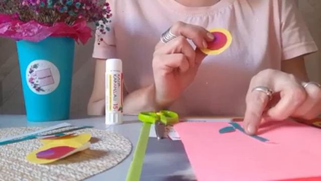 Занятие по аппликации Открытка цветы смотреть онлайн