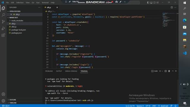 Miner bot yaratish//Uzbek tilida//Mineflayer смотреть онлайн
