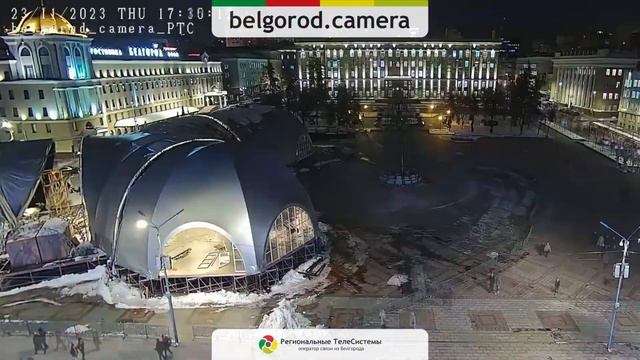 Timelapse. Украшение Соборной площади в Белгороде. Декабрь 2023 года.