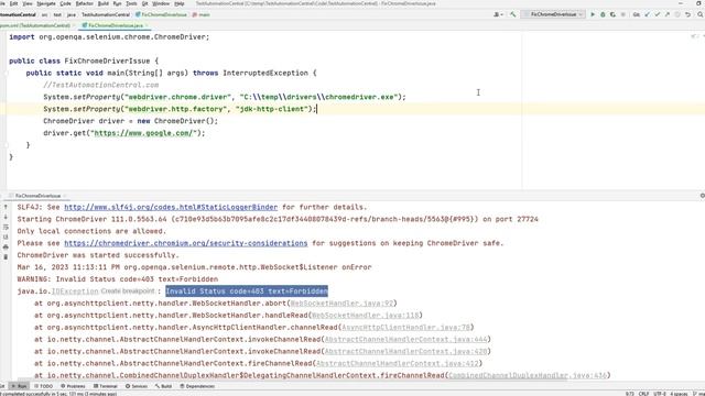 How to Fix “java.io.IOException: Invalid Status code=403 text=Forbidden” Error for ChromeDriver 111 смотреть онлайн