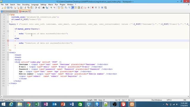 Simple registration form using PHP/MySQL смотреть онлайн