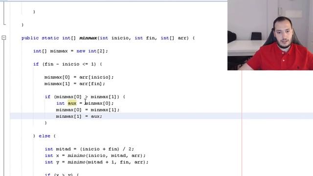 Ejercicios Java - Recursividad #20 - Mínimo y máximo con divide y vencerás смотреть онлайн