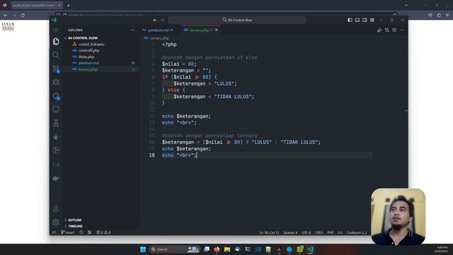 PHP TUTORIAL #31 CONTROL FLOW TERNARY смотреть онлайн