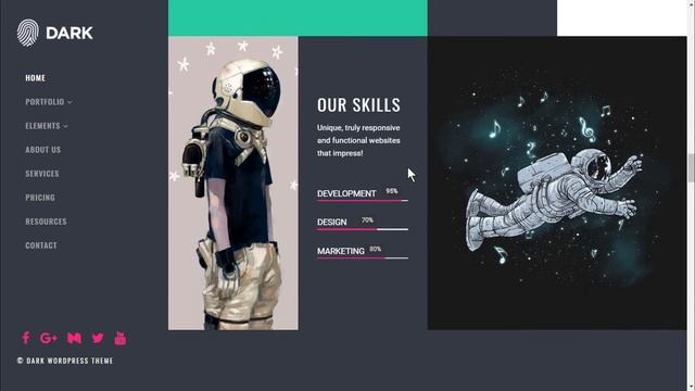 Dark WordPress Theme Presentation - Responsive Site Builder смотреть онлайн