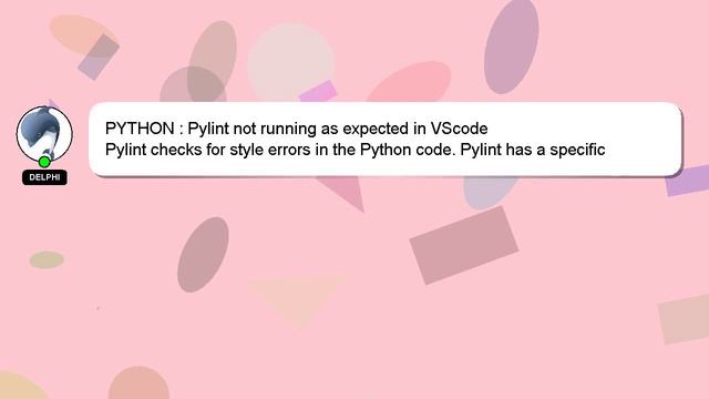 PYTHON : Pylint not running as expected in VScode смотреть онлайн