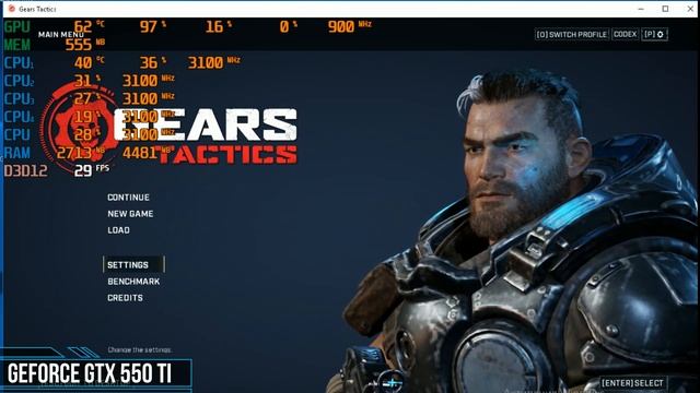 Gears Tactics НА СЛАБОМ ПК GTX550TI