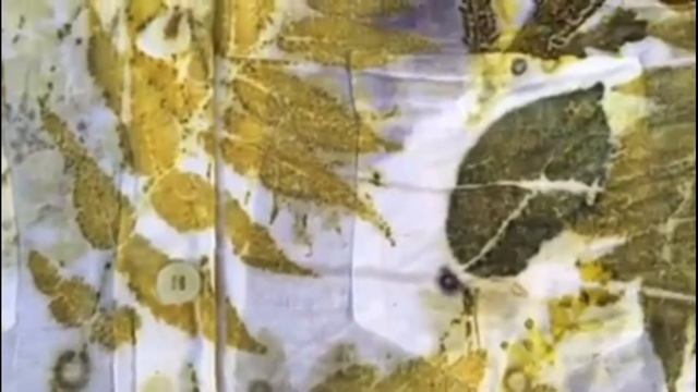 Ecoprint Auf Baumwolle   Экопринт на хлопковой ткани.