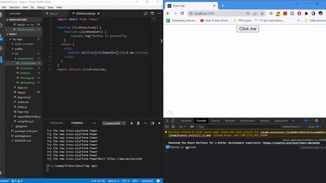 ReactJS Tutorial | Event Handling | Part 13 смотреть онлайн