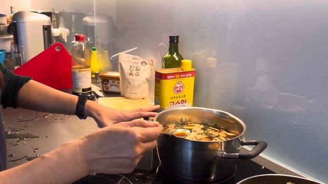 Fried Rice With Bean Paste Soup #raddish #zucchini #mushrooms