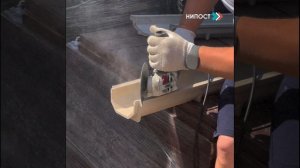 Лоток водоотводный полимерпесчаный (канал водоотведения) краш-тест