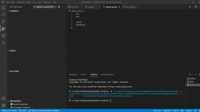 (VS Code Interface) python debug смотреть онлайн
