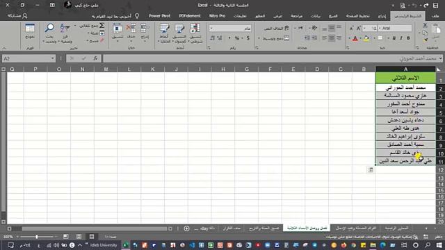 EXCEL 15 فصل النصوص والأسماء الثلاثية في برنامج إكسل смотреть онлайн