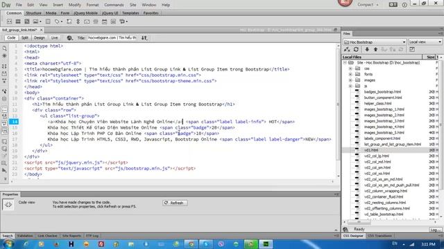27 Huong dan su dung List Group Link trong Bootstrap Bai 18 P2 смотреть онлайн