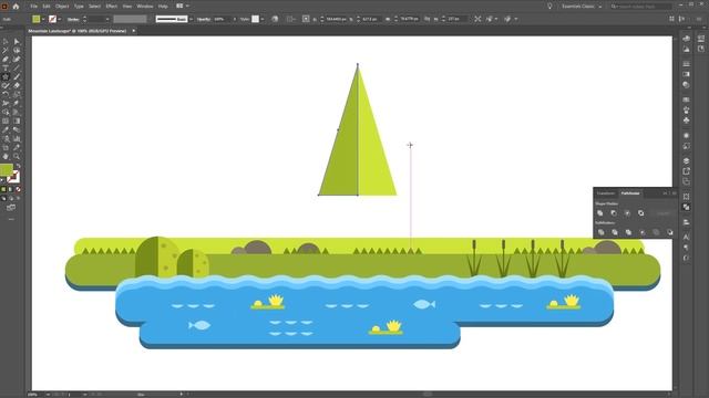 How to Create a Mountain Landscape in Flat Style in Adobe Illustrator смотреть онлайн