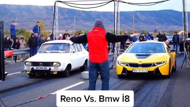 Renault 12 vs BMW i8 speed смотреть онлайн