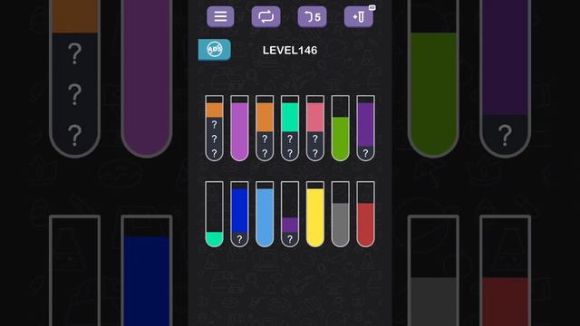 Water Sort Puzzle Level 146#gameplay #mobilegame#subscribe