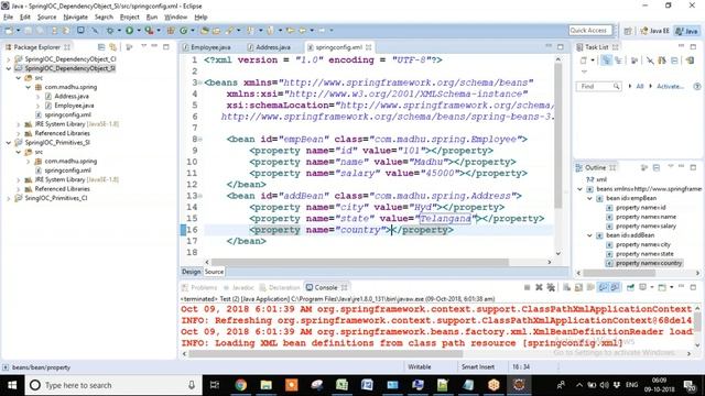 Spring IOC Using Dependency Object & Collection [String] By Madhu Vundavalli смотреть онлайн