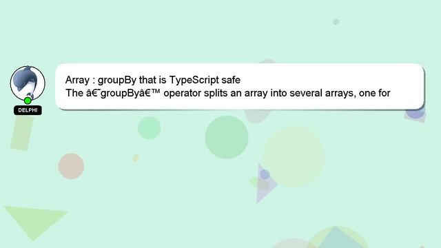 Array : groupBy that is TypeScript safe смотреть онлайн