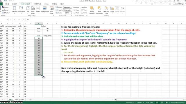 Frequency Table and Chart Excel 2013 Walkthrough смотреть онлайн