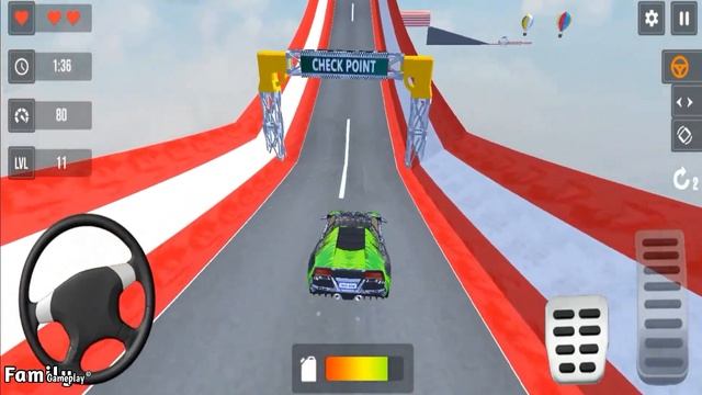 Impossible Car Stunt Driving - GT Car Stunt Master 3D - Super Hero Ramp Car Games #2 смотреть онлайн
