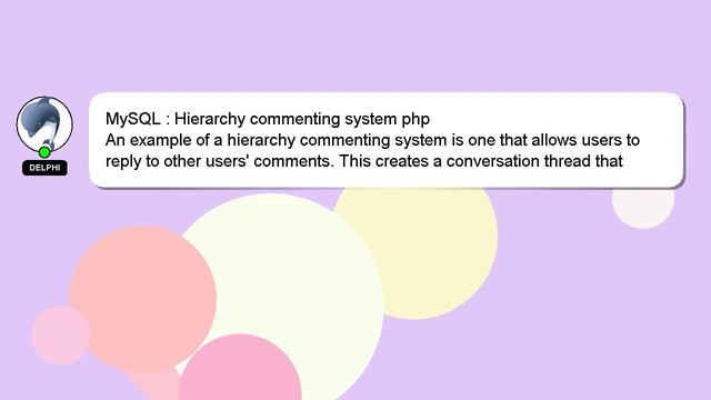 MySQL : Hierarchy commenting system php смотреть онлайн