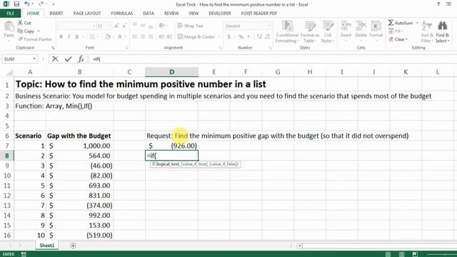 How to Find the Minimum Positive Number with Array Function смотреть онлайн