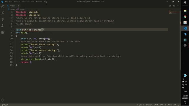 Concatenate Two Strings in c | Without strcat() function | 2020 смотреть онлайн