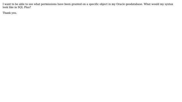Databases: View permissions on specific Oracle object смотреть онлайн