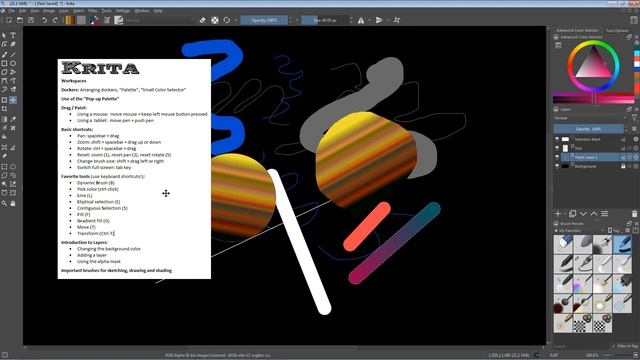Krita 5 - Overview tutorial - Use of dockers, tools, layers and brushes for drawing and shading смотреть онлайн