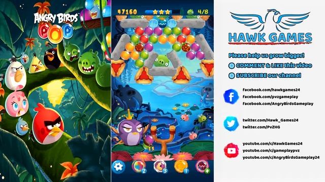 Angry Birds Stella POP Bubble Shooter Level 98 - Walkthrough, No Boosters смотреть онлайн