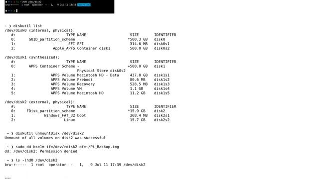 Apple: Can't read/write via `dd`: got /dev/disk2: Permission denied (to Physical device) смотреть онлайн