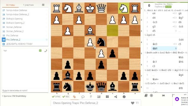 Дебютные ловушки в шахматах. Защита Пирца-Уфимцева смотреть онлайн