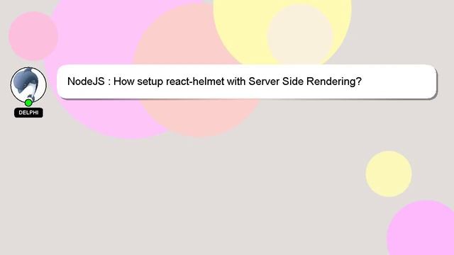 NodeJS : How setup react-helmet with Server Side Rendering? смотреть онлайн