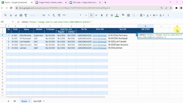 Cara Membuat QR CODE di google spreadsheet Untuk Kartu Nama смотреть онлайн